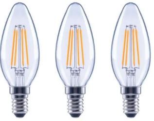 Photo 1 of 60-Watt Equivalent B11 Dimmable ENERGY STAR Clear Glass Filament LED Vintage Edison Light Bulb Soft White (3-Pack)
