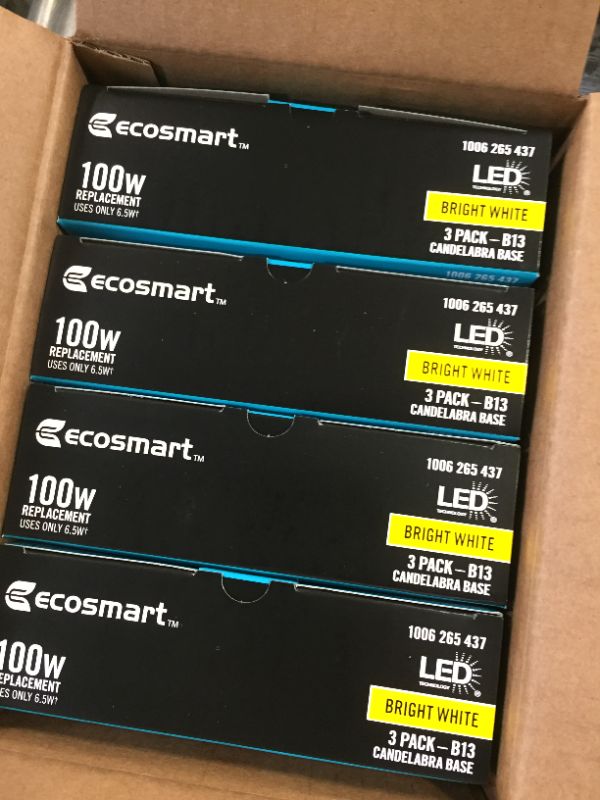 Photo 3 of 100-Watt Equivalent B13 Dimmable Blunt Tip Clear Glass Filament LED Vintage Edison Light Bulb Bright White (3-Pack)
4ct