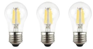 Photo 1 of 60-Watt Equivalent A15 Dimmable Clear Glass Filament LED Vintage Edison Light Bulb in Bright White (3-Pack)
4ct