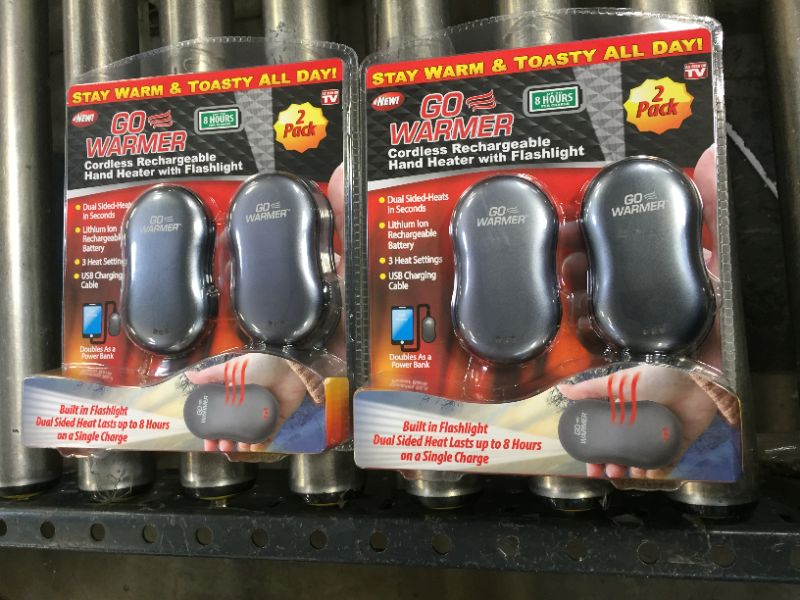 Photo 2 of Go Warmer Cordless Rechargeable Hand Heater with Flashlight (2-Pack)
2 ct