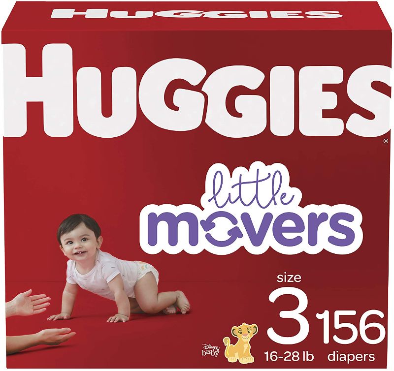 Photo 1 of Huggies Baby Diapers, Little Movers, Multi-Color, Size 3, 156 Count
