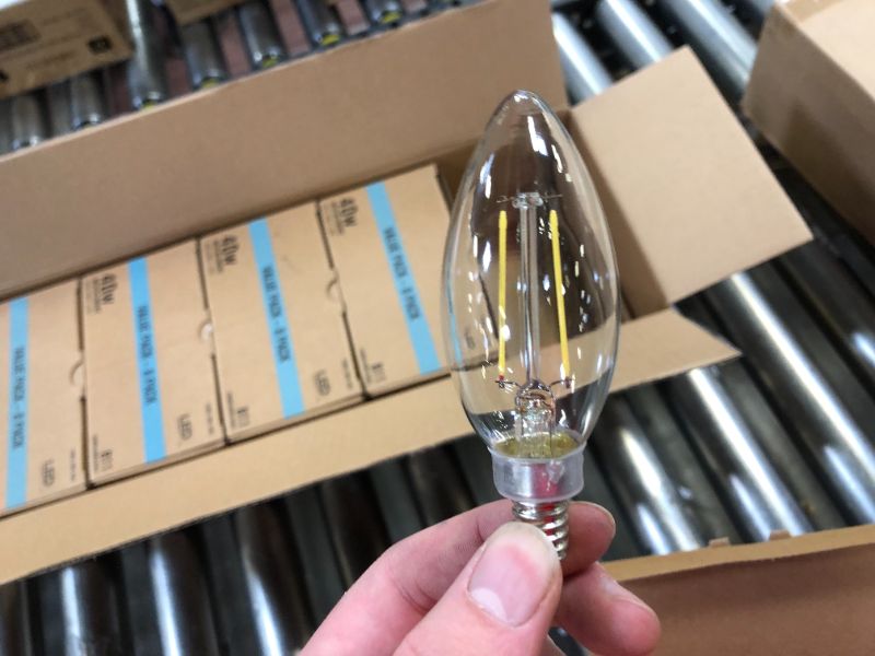 Photo 3 of 40-Watt Equivalent B11 Non-Dimmable Clear Glass Filament Vintage Edison LED Light Bulb Daylight (8-Pack) 5 BOXES (40 bulbs) 
