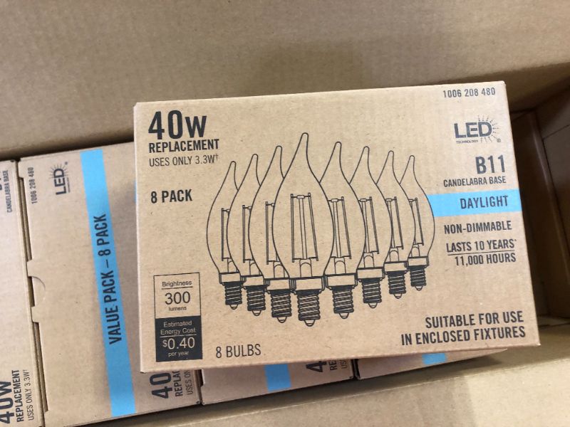 Photo 7 of 40-Watt Equivalent BA11 Non-Dimmable Clear Glass Filament Vintage Edison LED Light Bulb Daylight (8-Pack) 5 BOXES (40 bulbs)
