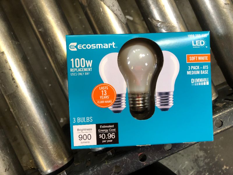 Photo 4 of 100-Watt Equivalent A15 Dimmable Appliance Fan Frosted Glass Filament LED Vintage Edison Light Bulb Soft White (3-Pack) 4 BOXES (12 pcs)