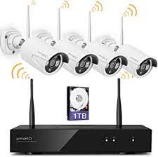 Photo 1 of XMARTO Wireless Security Camera System Outdoor, 4pc 960p 1.3MP Night Vision WiFi Surveillance Camera for Home Security, Support Audio, 1080p NVR (Built-in Router, Auto Pair, Mobile View, 1TB HDD)
