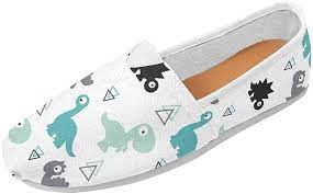 Photo 1 of InterestPrint Colorful Dinosaurs Women's Casual Loafers Canvas Flats Shoes Size 4.5~Size 14
Size: 9