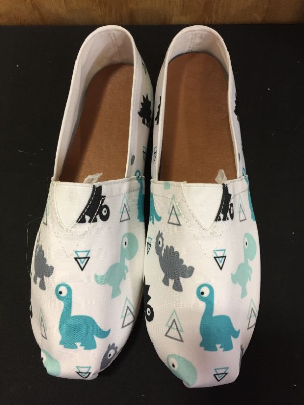 Photo 2 of InterestPrint Colorful Dinosaurs Women's Casual Loafers Canvas Flats Shoes Size 4.5~Size 14
Size: 9