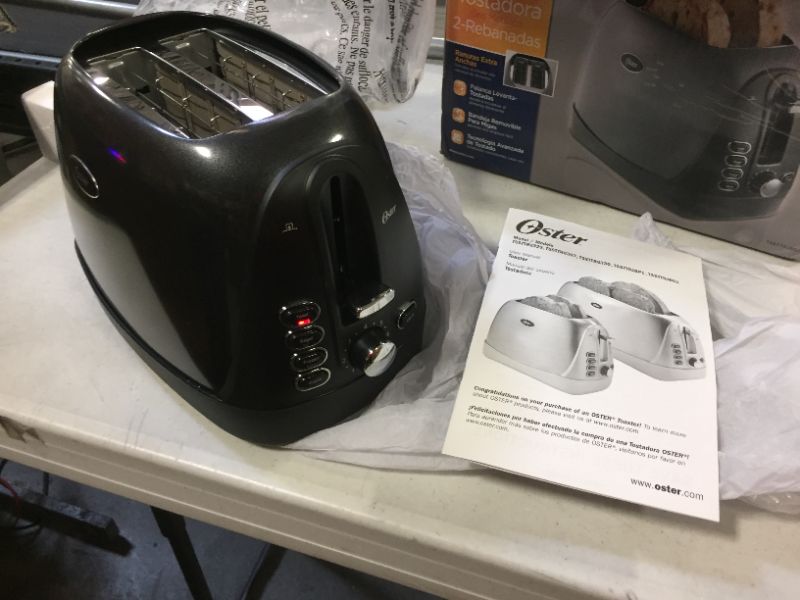 Photo 1 of Oster 2 Slice, Bread, Bagel Toaster, Metallic Grey
