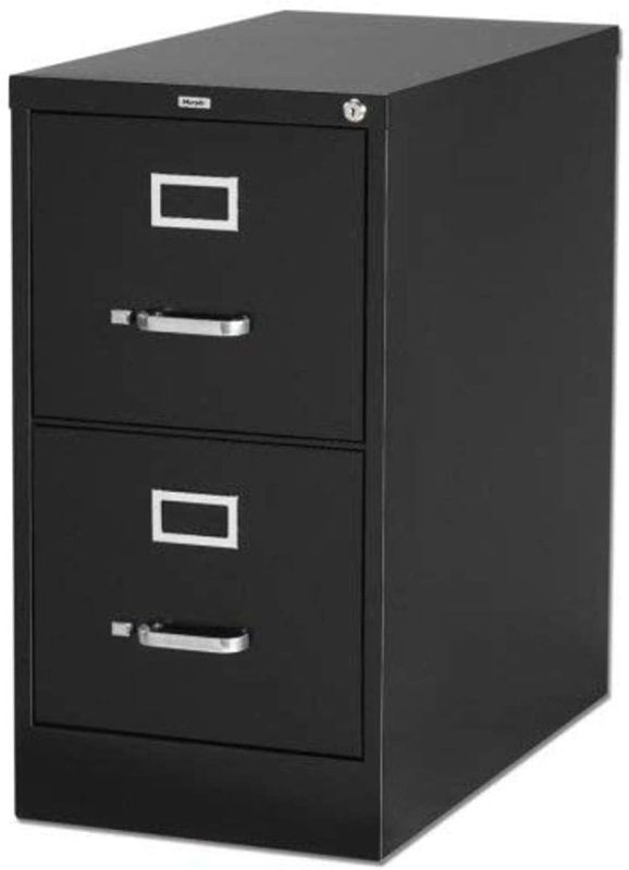 Photo 1 of Lorell 2-Drawer Vertical File with Lock, 15 by 26-1/2 by 28-3/8-Inch, Black
