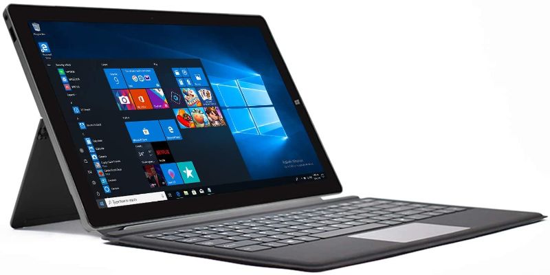 Photo 1 of laptop is locked.-----Laptops 2 in 1, 13.3 inch Full HD IPS 1920x1080 Touchscreen, 4GB RAM, 64GB ROM, Intel Celeron Processor, Windows 10, Detachable Keyboard, Support 128GB SSD Extension, Win Book
