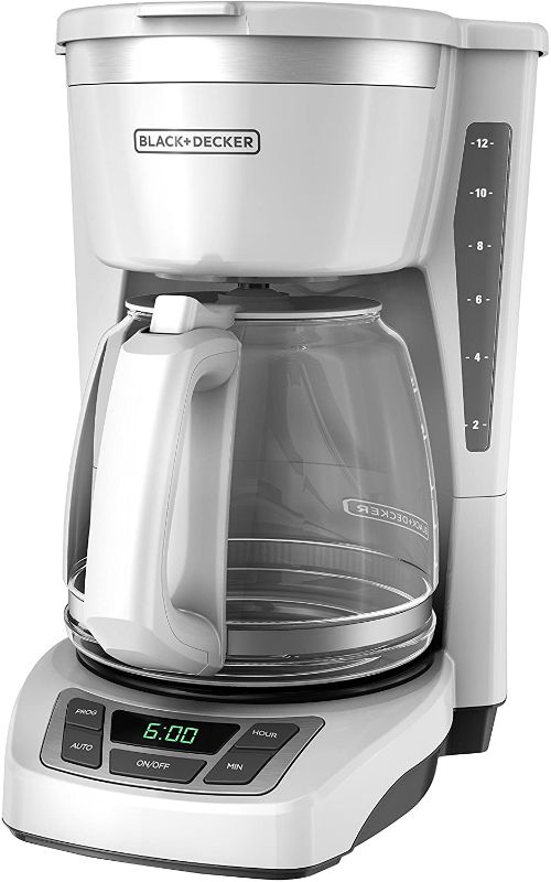 Photo 1 of Black+Decker CM1160W-1 CM1160W 12-Cup Programmable Coffeemaker, White/Stainless Steel