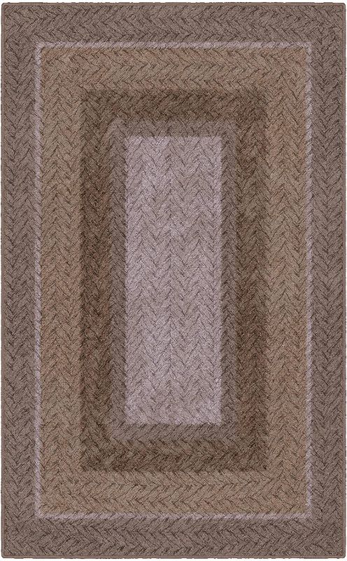 Photo 1 of Brumlow Mills Muted Braided Print Home Indoor Area Rug for Living Room Decor, Dining, Kitchen Rug, or Bedroom Mat, 3'4" x 5', Neutral
