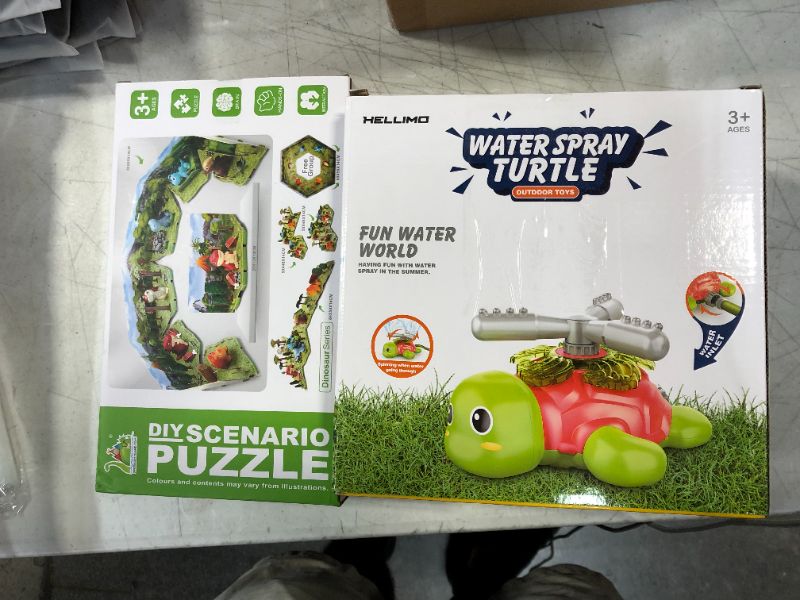 Photo 1 of 2 pack of kids toys one bubble blower machine and one DIY scenario puzzle