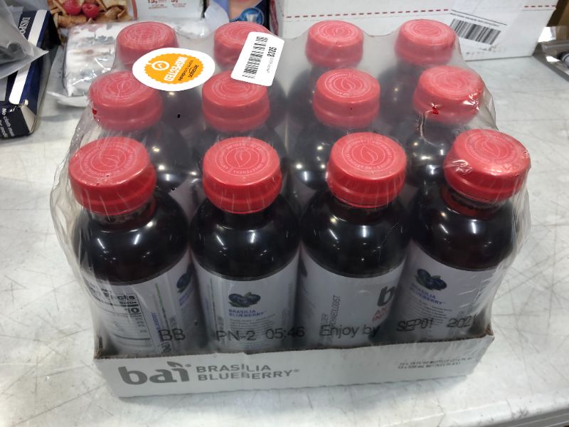 Photo 1 of 12 pack of Bai flavored water Brasilia Blueberry 18 fluid oz bottles