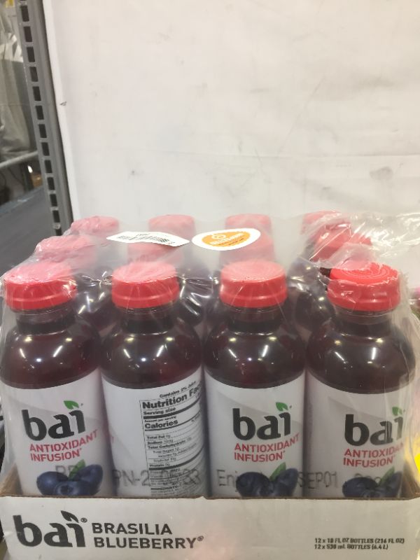 Photo 2 of 
Bai Flavored Water, Brasilia Blueberry, Antioxidant Infused Drinks, 18 Fluid Ounce Bottles, 12 Count
exp sep 1/2021