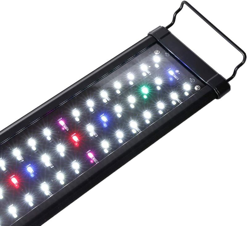 Photo 1 of SHUPAT Full Spectrum Aquarium Light, with Aluminum Alloy Shell Extendable Brackets Fish Tank Light, White Blue Red Combine LEDs, for Freshwater Plants