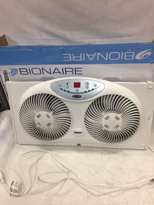 Photo 1 of Bionaire 9 in. Twin Window Fan with Remote Control, White