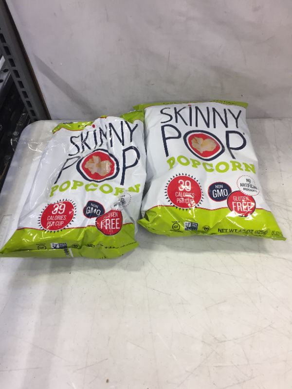 Photo 1 of 2 PACK OF SKINNY POP POP CORN EXP 10/21/2021