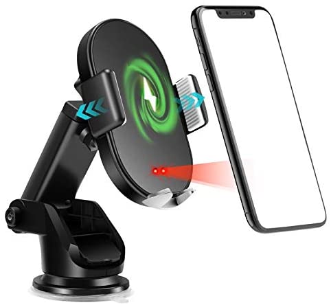 Photo 1 of Car Wireless Charger, 10W Qi Fast Charger Wireless for Car, JUMON TIME Auto Clamping Wireless Car Mount, Dashboard Air Vent Wireless Mount for iPhone 12/11 Series/X/XR/8, Galaxy Note 10/S10/S20 Series
