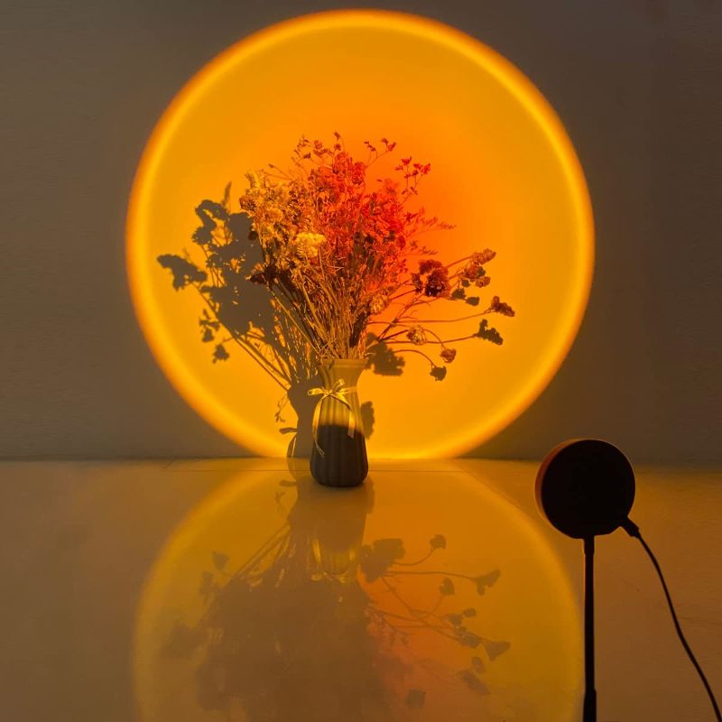 Photo 1 of Sunset Projection Led Light Atmosphere Night Light Projector Sunset Lamp Romantic Visual Background Decor for Room 360 Degree Rotation USB Connect
