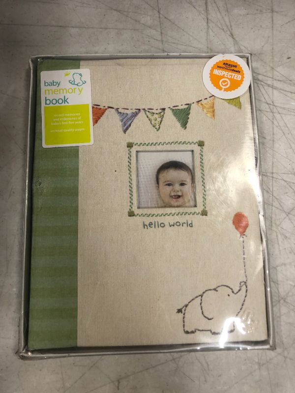 Photo 2 of C.R. Gibson B2-12683 Elephant 'Hello World' First Five Years Unisex Memory Baby Book, 64pgs, 10'' W x 11.75'' H
