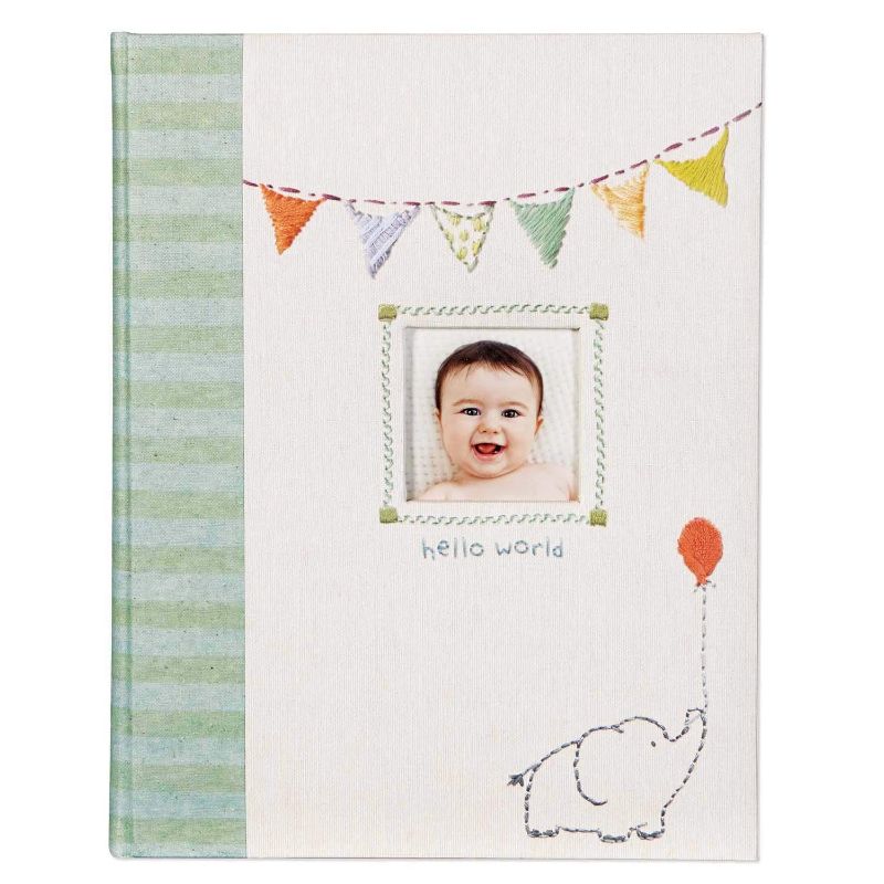 Photo 1 of C.R. Gibson B2-12683 Elephant 'Hello World' First Five Years Unisex Memory Baby Book, 64pgs, 10'' W x 11.75'' H
