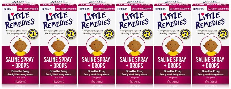 Photo 1 of Little Remedies Saline Spray and Drops | Safe for Newborns | 1 Fl Oz (Pack of 6) exp 04.2022