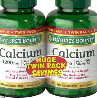 Photo 1 of Calcium 1200 mg Plus Vitamin D3 Dietary Supplement Softgels Twinpack
exp 01/24