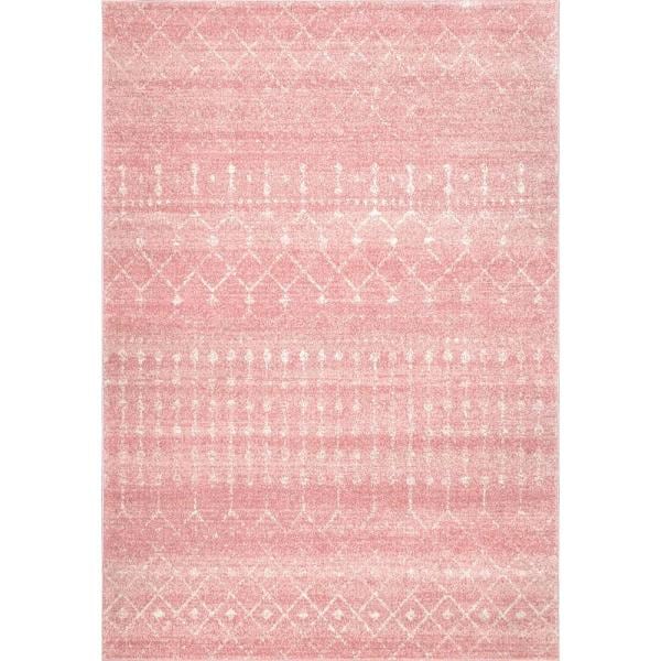 Photo 1 of Blythe Modern Moroccan Trellis Pink 5'X7.5' Rug
