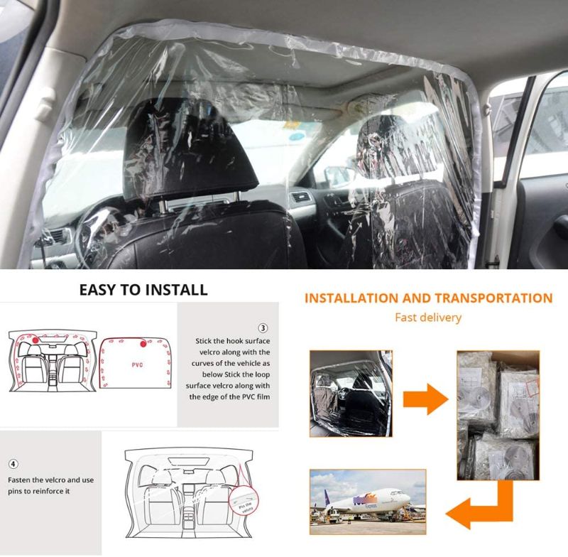 Photo 1 of AUTOYOUTH Car Taxi Isolation Film Plastic Anti-Fog Full Surround Protective Cover Net Cab Front and Rear Row Car Insulation Film,for Driver and Passenger
