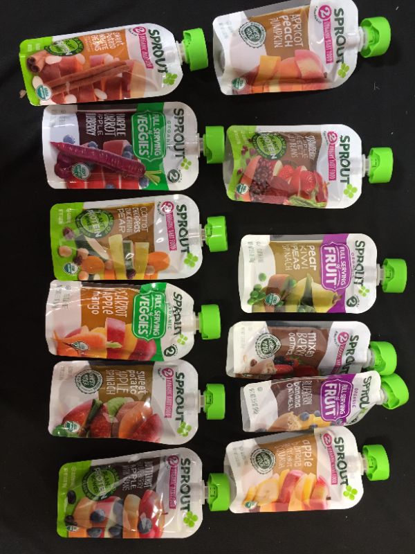 Photo 1 of 12pack verity of sprout organic baby food (first to EXP 04NOV2021) all the others are in 2022