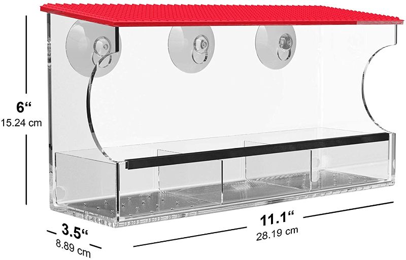 Photo 1 of  See-Through Window Bird Feeder w/Strong Suction Cups