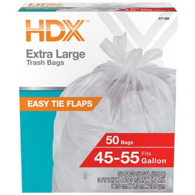 Photo 1 of 2 PACK HDX 50 Gallon Clear Extra Large Trash Bags (50-Count)
