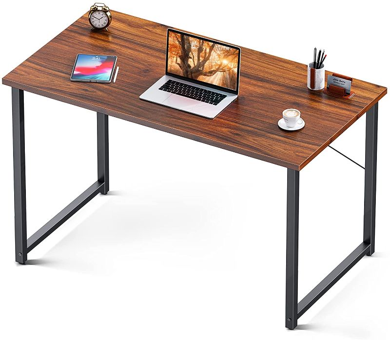 Photo 1 of Coleshome 39 Inch Computer Desk, Modern Simple Style Desk for Home Office, Study Student Writing Desk,Deep Brown
