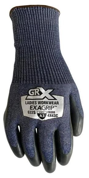 Photo 1 of 5 PAIRS GRX Medium Ladies Workwear Cut Resistant Level 3 Eco-Latex Gloves
