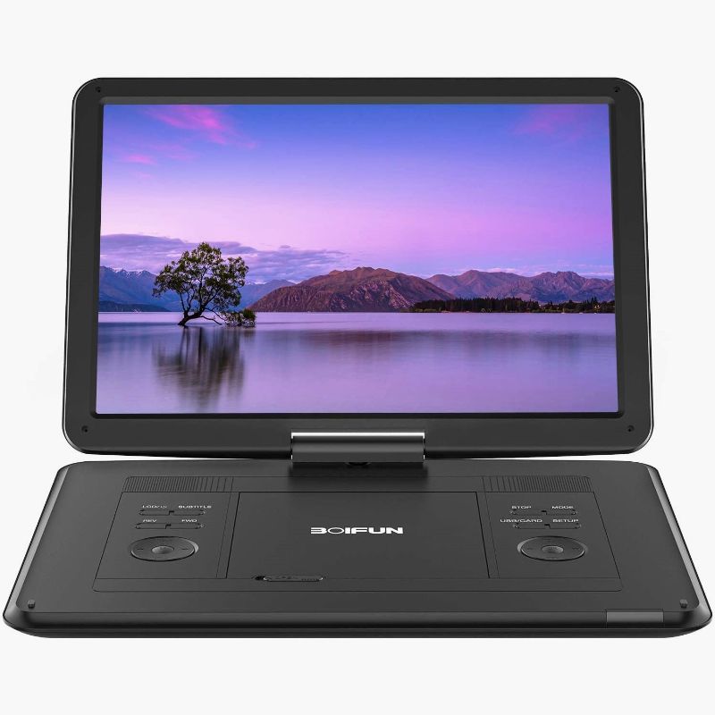 Photo 1 of 17.5" Portable DVD Player with 15.6" Large HD Screen, 6 Hours Rechargeable Battery, Support USB/SD Card/Sync TV and Multiple Disc Formats, High Volume Speaker,Black

