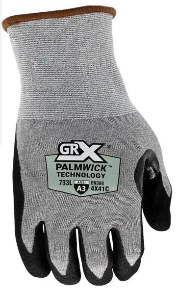 Photo 1 of 24 COUNT GRX Large Cut Resistant Gray Breathable Nitrile Work Gloves
