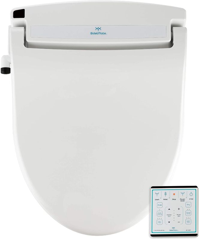 Photo 1 of BidetMate 1000 Series Electric Bidet Heated Smart Toilet Seat with Heated Water, Wireless Remote, and Heated Dryer - Adjustable and Self-Cleaning - Fits Elongated Toilets
