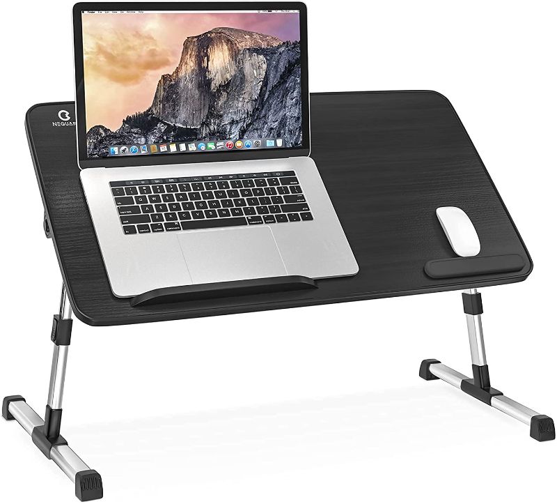 Photo 1 of NEQUARE Laptop Bed Tray Desk, Adjustable Laptop Desk for Bed, Portable Laptop Bed Desk, Foldable Bed Laptop Stand for Eating, Writing, Working on Bed Couch Sofa (Large, Black)
