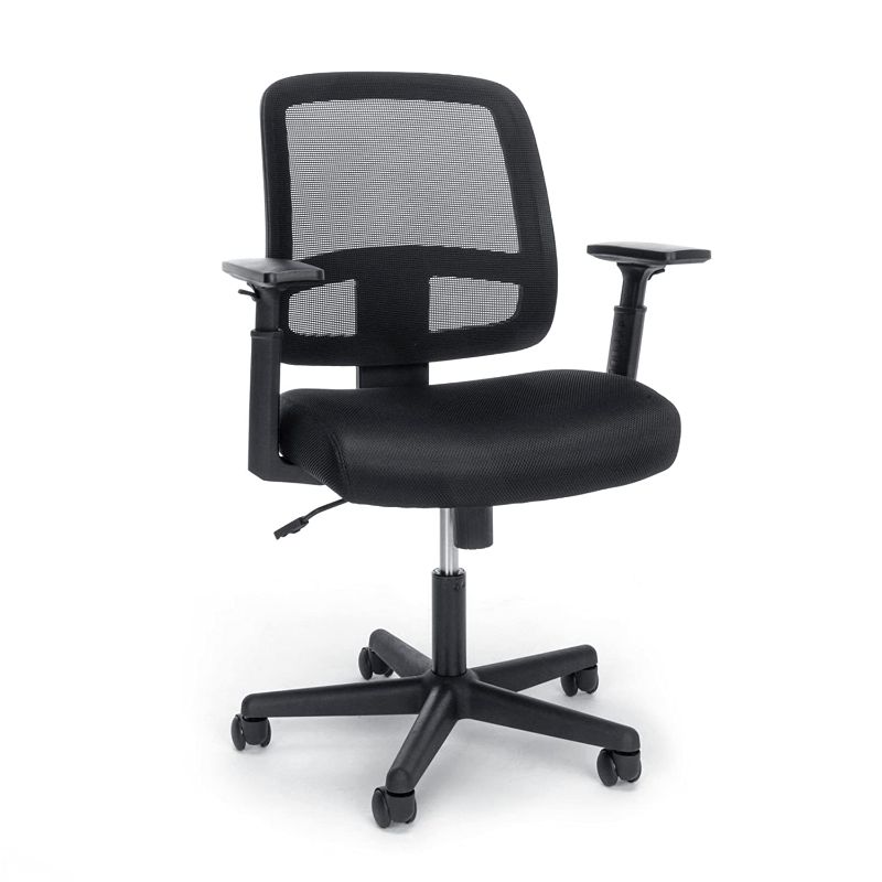 Photo 3 of OFM Essentials Collection Mesh Back Chair with Adjustable Arms, in Black
