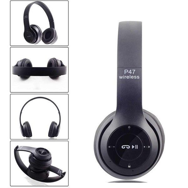 Photo 1 of PACK OF 2 Over Ear P47 WIFI Wireless Bluetooth4.1 Headphones Folding Stereo 3.5mm Muisc Earphone FM Radio TF Card Slot Hands-free with Mic Headset
