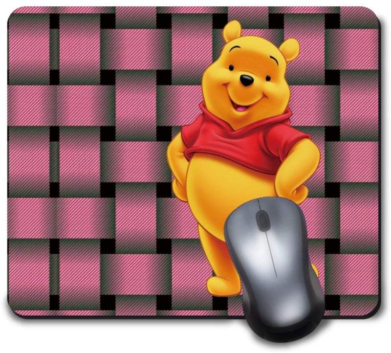 Photo 1 of 2 pack Mouse Pad Disney Winnie The Pooh Stripe Pink Mousepad Non-Slip Rubber Funny Cute Mat for Gaming and Gift
