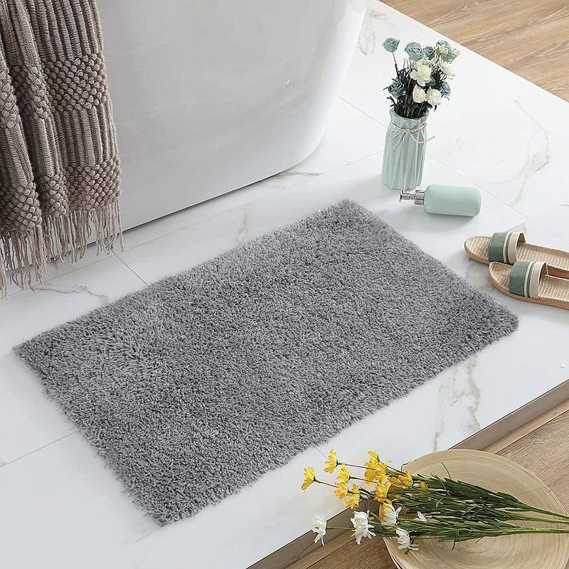 Photo 1 of Area Rug|COSY HOMEER Super Soft Indoor Bathroom Runner Bath Mat Non Slip,Machine Washable Accent Fur Rugs for Living Room Decor Dining Floor 24x36Inch (Grey)
