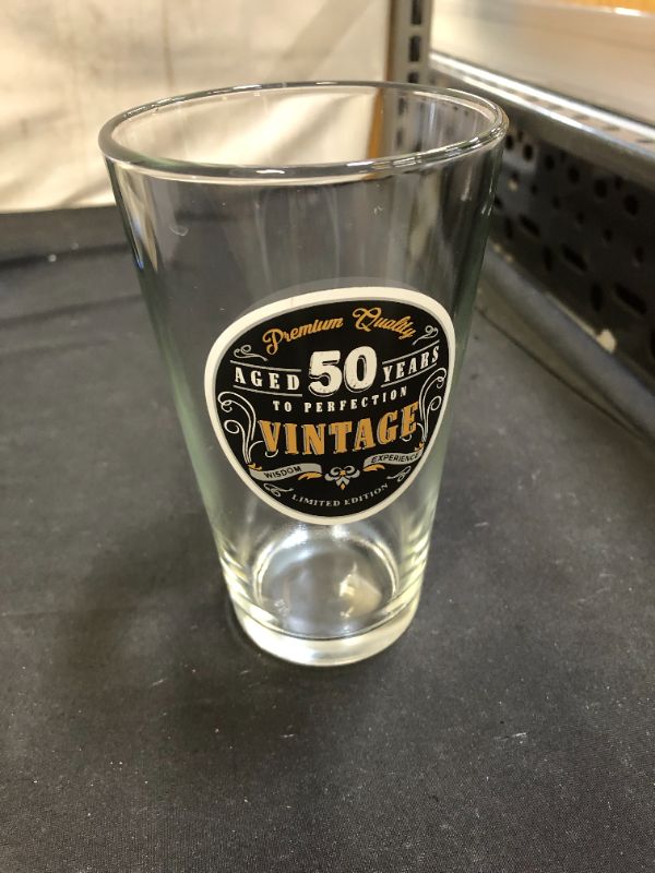 Photo 2 of 1971 Vintage Edition 50th Birthday Beer Glass for Men and Women (50th Anniversary) 16 oz- Happy Birthday Pint Beer Glasses for 50 Year Old | Classic Birthday Gift, Reunion Gift for Dad, Him or Her
