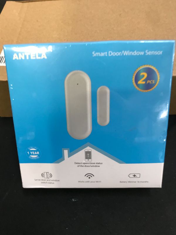 Photo 2 of ANTELA Smart Door Sensor WiFi Windows Contact Sensor Compatible with Amazon Alexa, No Hub Required, Programmable with Smart Life APP Home House Shop Business with Motion Detectors factory sealed 