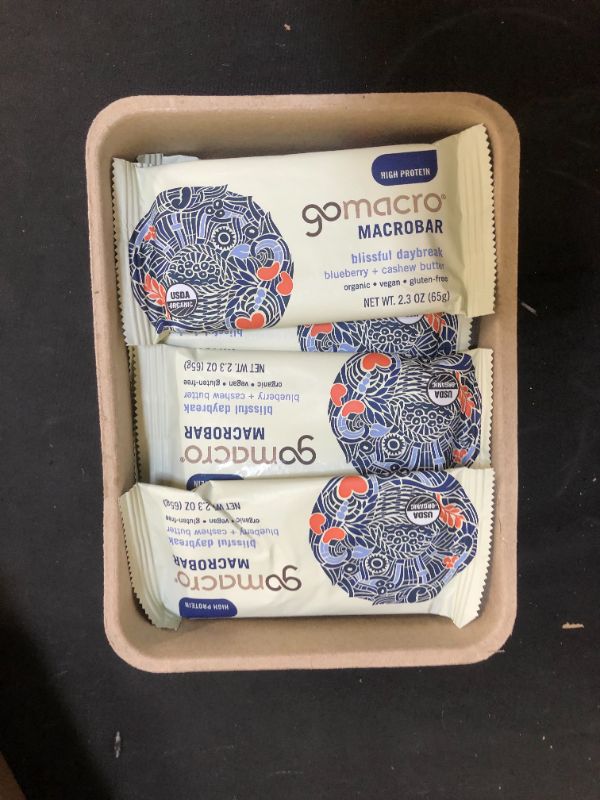 Photo 2 of Gomacro Macrobar, Blueberry + Cashew Butter - 12 pack, 2.3 oz bars