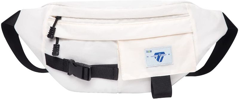 Photo 1 of Fanny Pack for Men Women with 4- Pockets,Gifts for Enjoy Sports Festival Workout Traveling Running Casual Hands-Free Wallets Large Waist Pack Crossbody Phone Bag Carrying All Phones (White)
