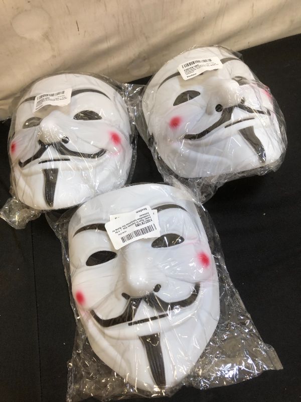 Photo 2 of 3 PACK HACKER ANONYMOUS V FOR VENDETTA MASKS HALLOWEEN