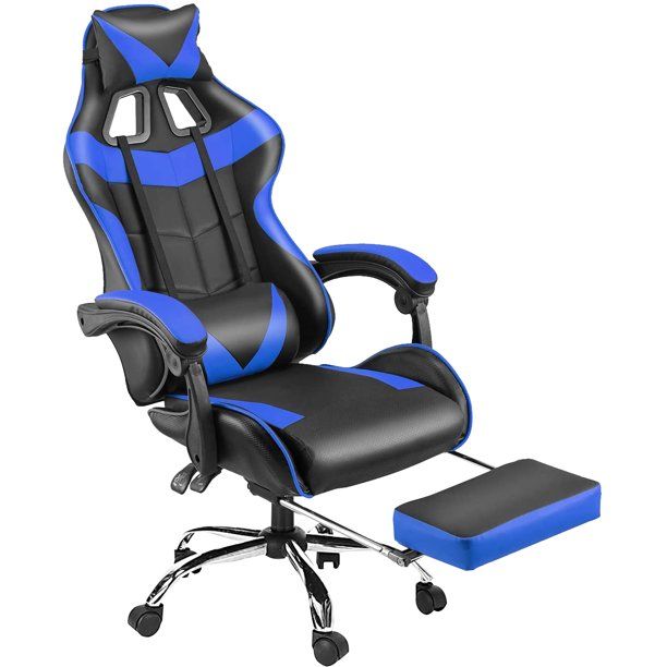 Photo 1 of aming Chair Office Chair Ergonomic PC Computer Chair Reclining Racing Chair with High Back Office Desk Chair, 360Â°Swivel Task Chair with Extendable Footrest Adjustable Headrest Lumbar Pillow (possibly missing hardwar) 