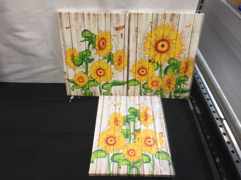 Photo 1 of 3 PIECE SUNFLOWER HOME WALL DECOR-16"X12"